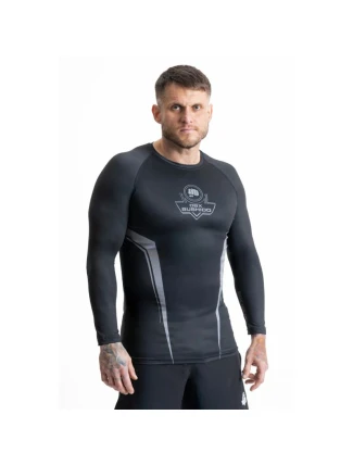 Rashguard šedý s dlouhým rukávem a logem DBX Bushido