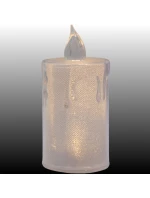 DEKORATIVNÍ SVÍČKA 10,5 CM TRANSPARENTNÍ TEPLÁ BÍLÁ 1 LED