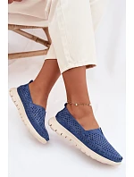 Otevřené lehké dámské mokasiny Sergio Leone MK099H modré