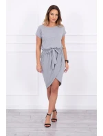 Šaty s obálkou dole šedé