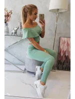 Sada s volánkem tmavá máta