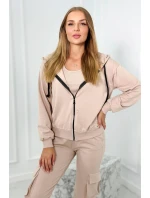 Set 3 v 1 mikina + top + kalhoty světle béžová Set 3 v 1 mikina + top + kalhoty světle béžová