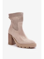 Dámské Ažurové Zámecké Boty Světle Béžové Lewski 3386 Dámské Ažurové Zámecké Boty Světle Béžové Lewski 3386