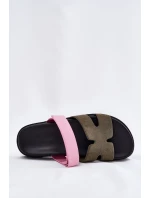 Dámské Pantofle Na Suchý Zip Vinceza 17401 Zeleno-Růžové