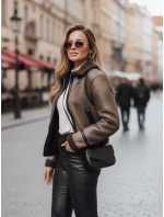 Dámská semišová bunda s ovčí kůží KASAMIRA coffee FashionStreet TY4740z Dámská semišová bunda s ovčí kůží KASAMIRA coffee FashionStreet TY4740z