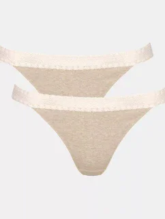 Dámská tanga GO Ribbed R Tanga C2P - GRAY - šedé M013 - SLOGGI