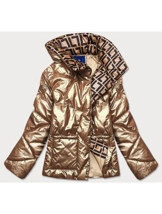Zlatá dámská bunda s leskem (OMDL-023) Zlatá dámská bunda s leskem (OMDL-023)