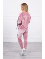 Love velur set tmavě pudrově růžový