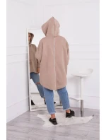 Zateplená mikina se zipem na zádech tmavě béžová