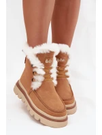 Dámské zimní boty z přírodního semiše Lee Cooper LCJ-25-01-3738 Camel