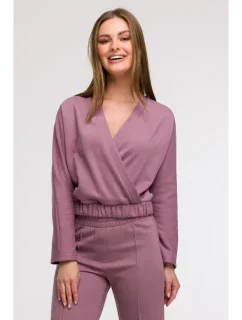 B292 Zavinovací mikina s předním dílem - heather