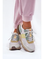 Dámské semišové tenisky Big Star HI-POLY SYSTEM – šedo-žluté