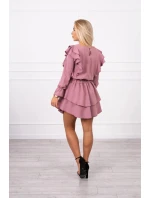 Dámské šaty se svislými volány 16095 tmavě růžové - Kesi Dámské šaty se svislými volány 16095 tmavě růžové - Kesi