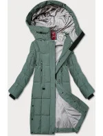 Šedozelená prošívaná dámská zimní bunda LHD (LHD-24572)