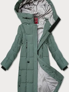 Šedozelená prošívaná dámská zimní bunda LHD (LHD-24572)
