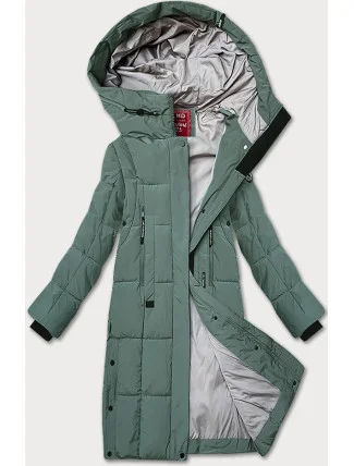 Šedozelená prošívaná dámská zimní bunda LHD (LHD-24572)