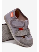 Dětské pantofle Milami na suchý zip šedé Reathiana