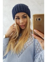 Čepice s rolováním Magda K293 navy blue Čepice s rolováním Magda K293 navy blue