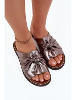 Dámské Pantofle Na Ploché Podešvi Grafitové Nelvira