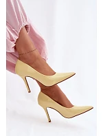 Klasické lakované lodičky z umělé kůže Žluté Odira