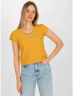 Dámská halenka LK BZ 505783.50P tmavě žlutá - FPrice