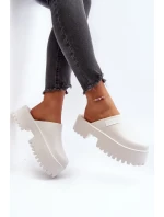 Dámské pantofle na platformě Big Star - bílá