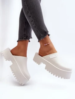 Dámské pantofle na platformě Big Star - bílá