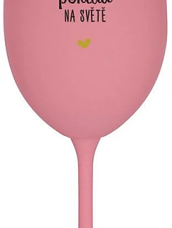 KAMARÁDKA JE NEJVĚTŠÍ POKLAD NA SVĚTĚ - růžová sklenice na víno 350 ml