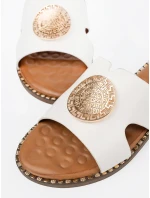 Výborné  nazouváky dámské bílé na plochém podpatku