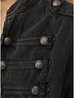 Dámská džínová bunda Napoleonka, černá, FashionStreet TY6044 Dámská džínová bunda Napoleonka, černá, FashionStreet TY6044