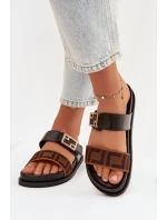 Dámské pantofle se zlatým sponou Černé Fiorisse