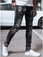 Pánské černé džínové kalhoty FashionStreet UX4328