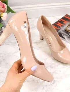 Sergio Leone W SK39J nude lakované lodičky na jehlovém podpatku