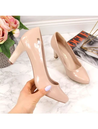 Sergio Leone W SK39J nude lakované lodičky na jehlovém podpatku Sergio Leone W SK39J nude lakované lodičky na jehlovém podpatku