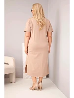 Dámské bavlněné šaty Plus Size s výstřihem do V fango