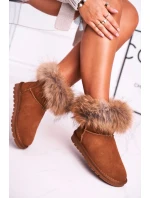 Dámské Kožené Sněhule S Kožešinou Camel Alexa Dámské Kožené Sněhule S Kožešinou Camel Alexa