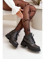 Zazoo 60483 Dámské Kožené Boty S Nízkým Zvrškem Zateplené Černé