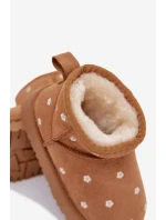 Dětské sněhule zdobené květinami Camel Gracina