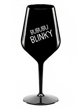 BUBUBUBLINKY - černá nerozbitná sklenice na víno 470 ml
