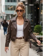 Dámské kožené ramonesky se zipy hnědé FashionStreet TY5641