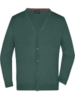 Daiber JN 661 Pánský pletený cardigan s výstřihem do V 02.0661 forest green Daiber JN 661 Pánský pletený cardigan s výstřihem do V 02.0661 forest green