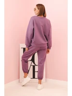 Komplet mikina + kalhoty máslový fialový
