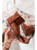 Dětské Teplé Sněhule Semišové Hnědé Gooby