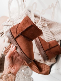 Dětské Teplé Sněhule Semišové Hnědé Gooby