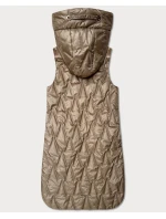 Lekka kamizelka damska ze złotym zamkiem Goodlookin beżowa (B8586/B8587-12)