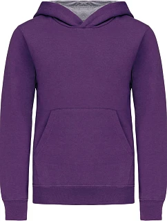 Kariban K 453 Dětská kontrastní mikina s kapucí 20.K453 purple/oxford grey