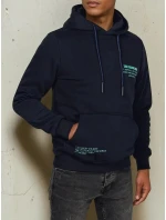 Pánská mikina s kapucí tmavě modrá FashionStreet BX5689 Pánská mikina s kapucí tmavě modrá FashionStreet BX5689