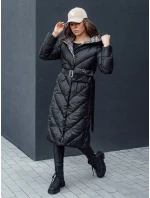 Dámský zimní prošívaný kabát s kapucí CELESTIE černý FashionStreet TY4513 Dámský zimní prošívaný kabát s kapucí CELESTIE černý FashionStreet TY4513