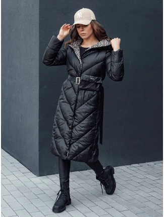 Dámský zimní prošívaný kabát s kapucí CELESTIE černý FashionStreet TY4513