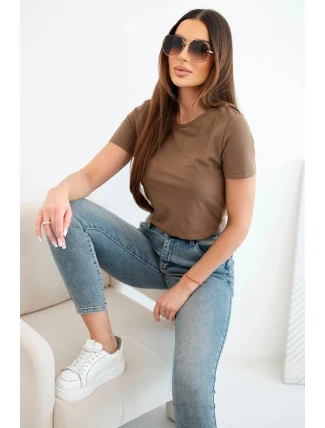 Dámské kalhoty M.sara s push-up efektem a středním pasem jeansové modré